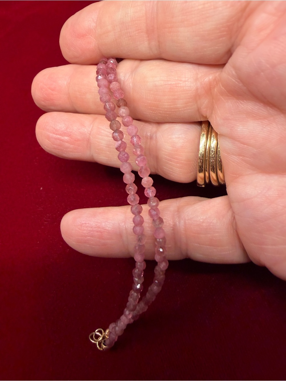 Lot of Handmade Beaded Bracelets - crystal, garnets, tourmaline, seed beads - Picture 3 of 9